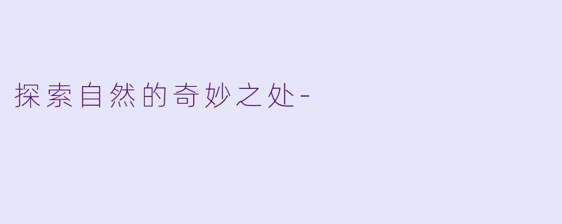 探索自然的奇妙之处-
