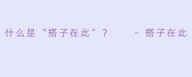 什么是“搭子在此”？  