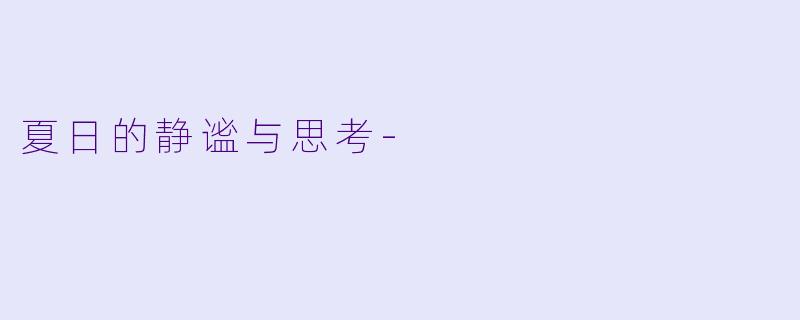 夏日的静谧与思考