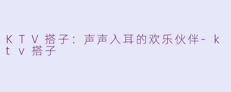 KTV搭子:声声入耳的欢乐伙伴