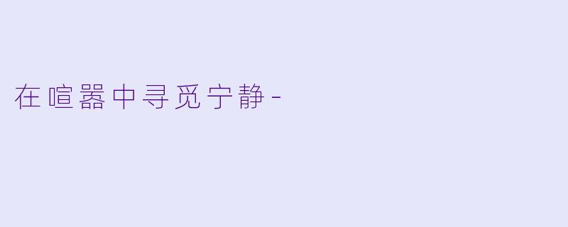 在喧嚣中寻觅宁静-
