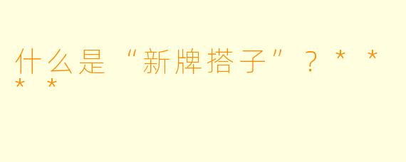 什么是“新牌搭子”?****