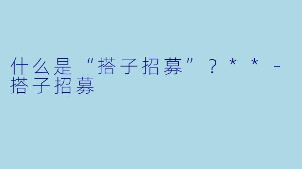 什么是“搭子招募”?**