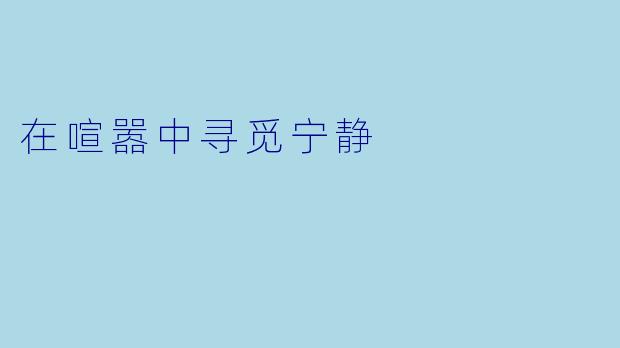 在喧嚣中寻觅宁静