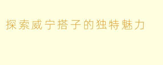 探索威宁搭子的独特魅力