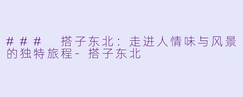 ### 搭子东北：走进人情味与风景的独特旅程-搭子东北
