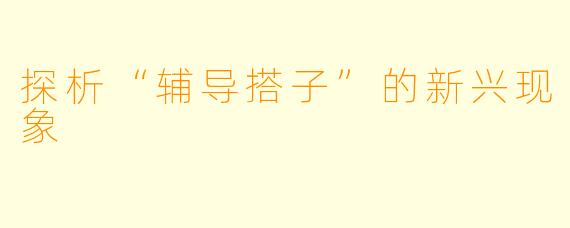 探析“辅导搭子”的新兴现象