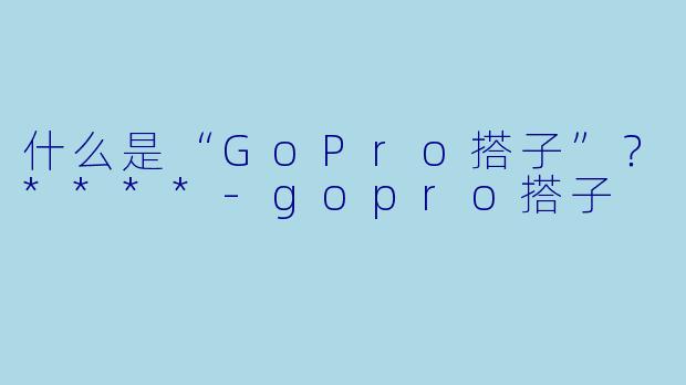 什么是“GoPro搭子”?****