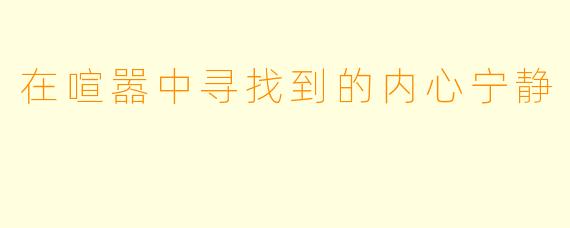 在喧嚣中寻找到的内心宁静