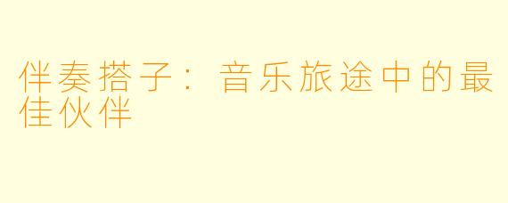 伴奏搭子：音乐旅途中的最佳伙伴