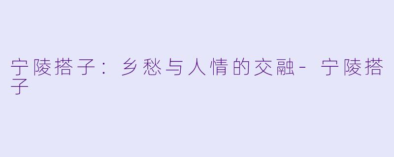 宁陵搭子：乡愁与人情的交融-宁陵搭子