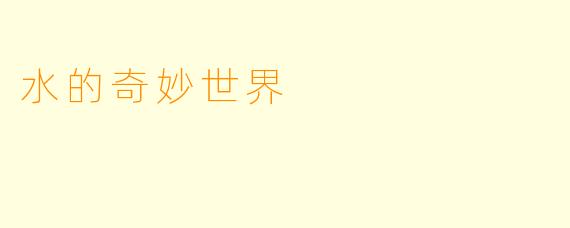 水的奇妙世界