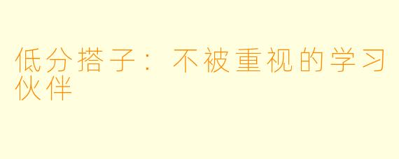 低分搭子：不被重视的学习伙伴