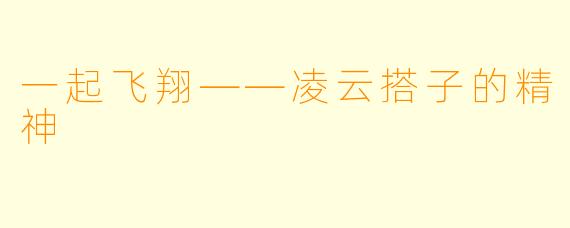 一起飞翔——凌云搭子的精神