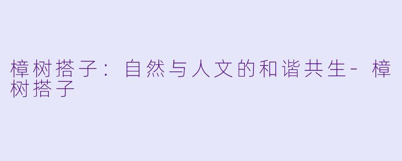 樟树搭子：自然与人文的和谐共生-樟树搭子