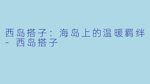 西岛搭子：海岛上的温暖羁绊-西岛搭子