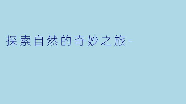探索自然的奇妙之旅