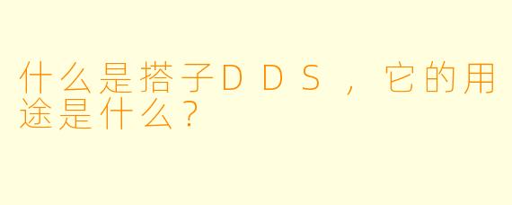 什么是搭子DDS,它的用途是什么?