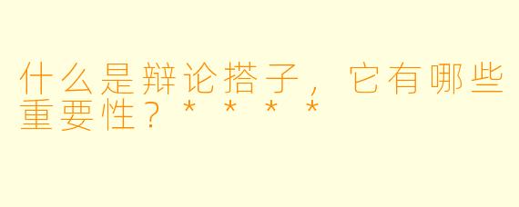 什么是辩论搭子,它有哪些重要性?****