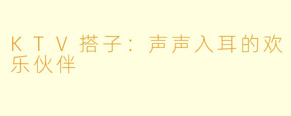 KTV搭子：声声入耳的欢乐伙伴