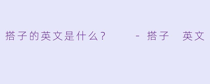 搭子的英文是什么？  