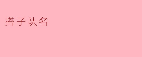 什么是搭子队名？  