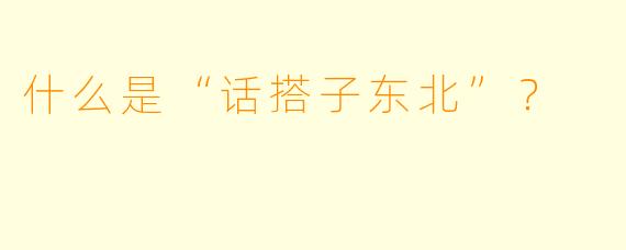 什么是“话搭子东北”？  