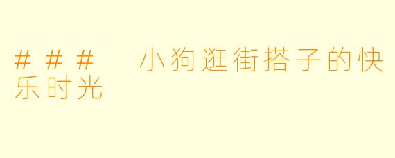 ### 小狗逛街搭子的快乐时光