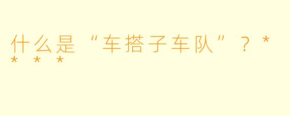 什么是“车搭子车队”？****