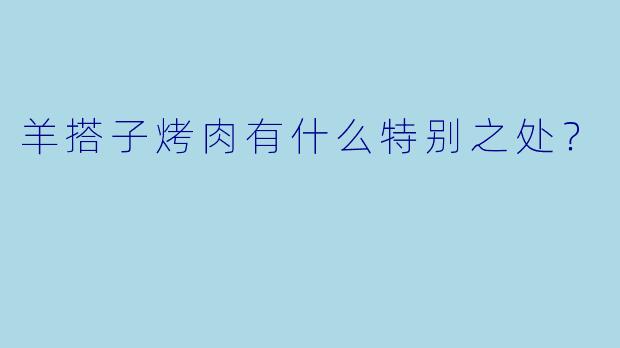 羊搭子烤肉有什么特别之处？