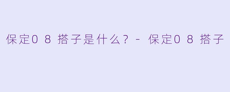 保定08搭子是什么?