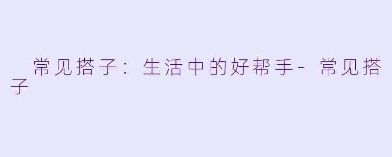 常见搭子:生活中的好帮手