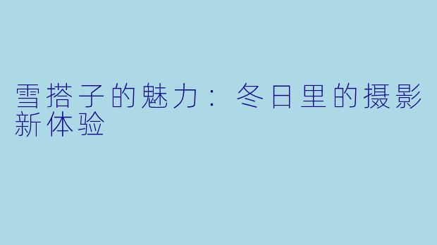 雪搭子的魅力：冬日里的摄影新体验
