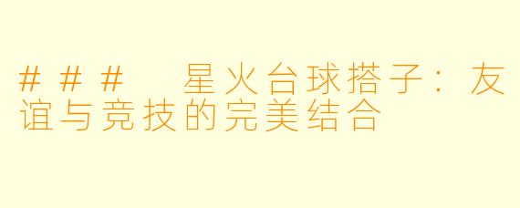 ### 星火台球搭子：友谊与竞技的完美结合