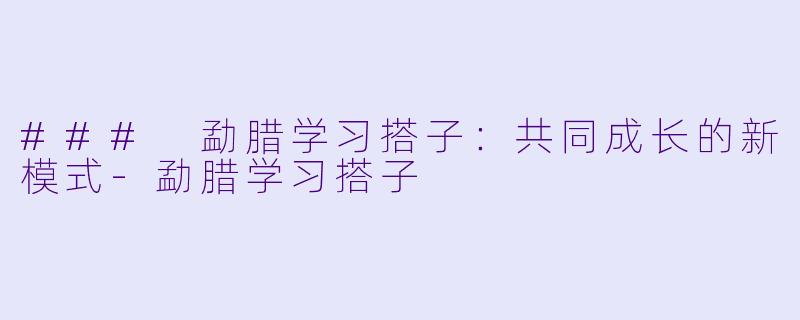 ### 勐腊学习搭子：共同成长的新模式-勐腊学习搭子