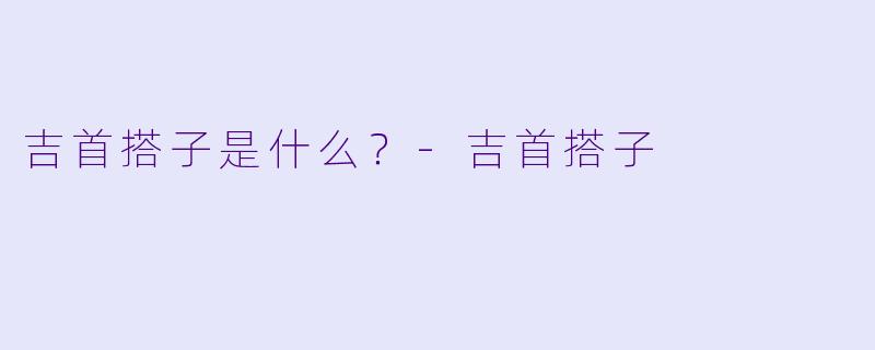 吉首搭子是什么?