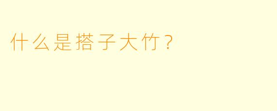 什么是搭子大竹？  