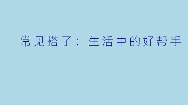  常见搭子：生活中的好帮手