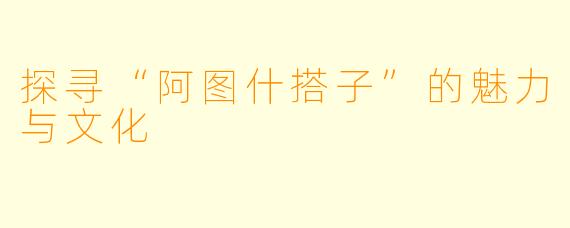 探寻“阿图什搭子”的魅力与文化