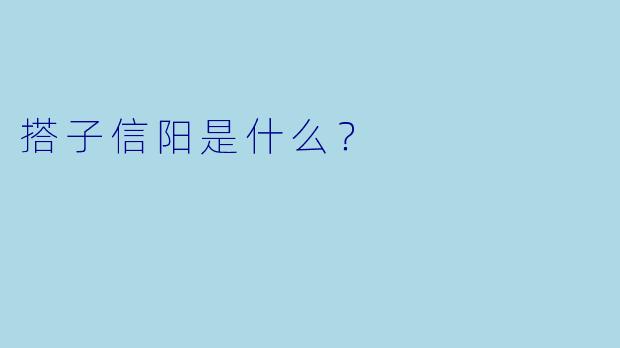 搭子信阳是什么？