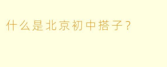 什么是北京初中搭子？
