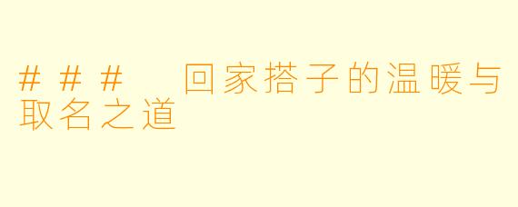 ### 回家搭子的温暖与取名之道
