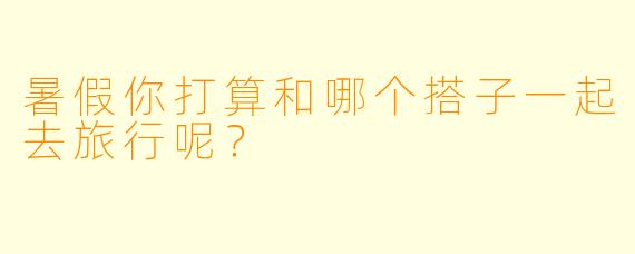 暑假你打算和哪个搭子一起去旅行呢？
