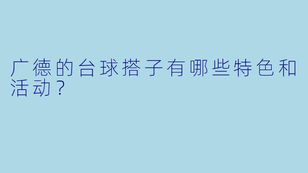 广德的台球搭子有哪些特色和活动?