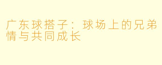 广东球搭子：球场上的兄弟情与共同成长