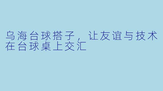 乌海台球搭子，让友谊与技术在台球桌上交汇