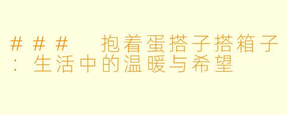 ### 抱着蛋搭子搭箱子：生活中的温暖与希望