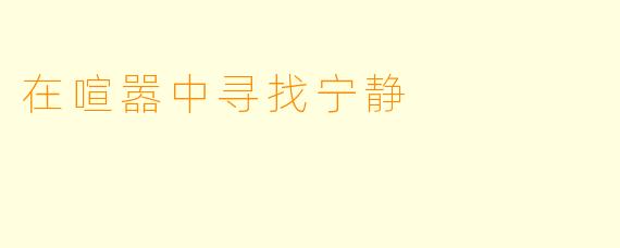 在喧嚣中寻找宁静