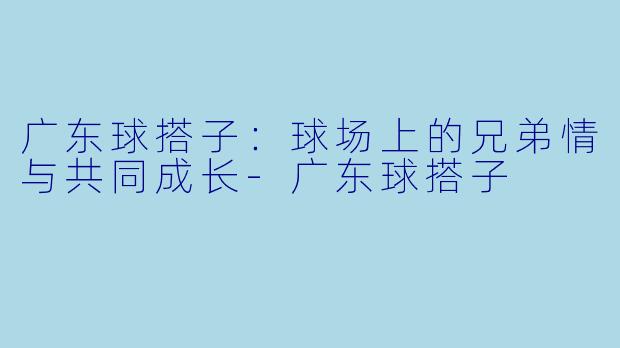 广东球搭子：球场上的兄弟情与共同成长-广东球搭子