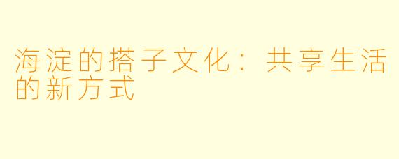 海淀的搭子文化:共享生活的新方式